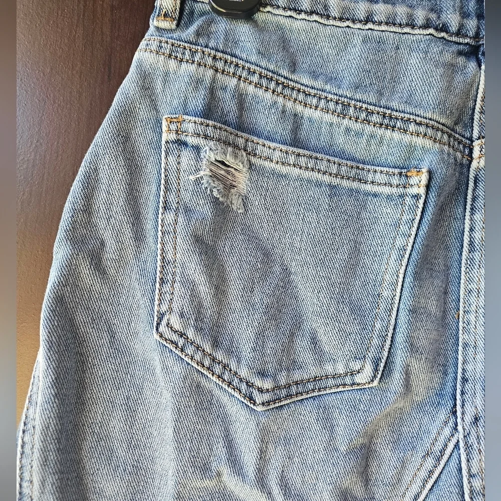 PacSun Light Blue Distressed Denim Mini Skirt